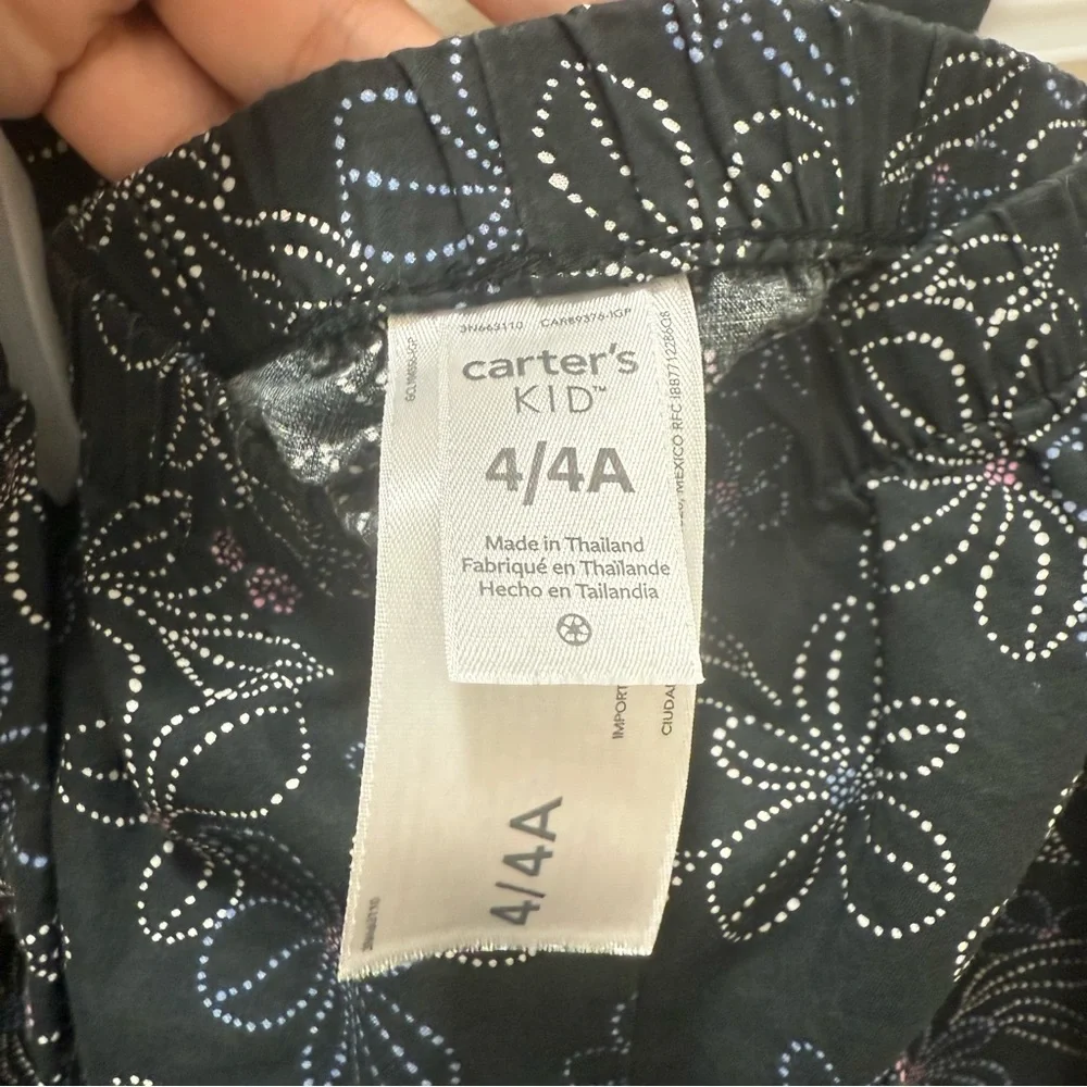 Toddler Girl Carter's 2-Piece Floral Tank & Short Set-4/4A black print NWOT